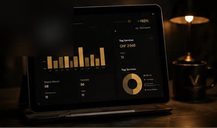 Laptop mit der Umsatzübersicht und den Statistiken von Velunio